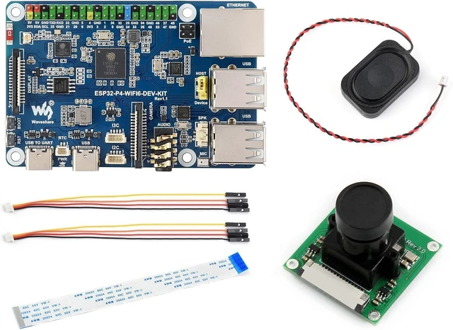Main image of Waveshare ESP32-P4-WIFI6-DEV-KIT High-Performance Development Board, Based on ESP32-P4 & ESP32-C6, Supports Wi-Fi 6, Bluetooth 5 & BLE 5, Bundle with Board, Speaker and Cable