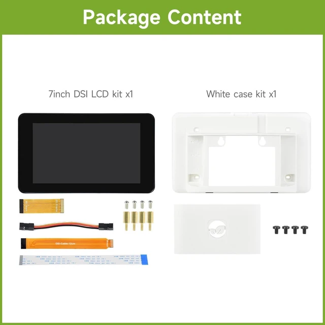 Alt view image 2 of 7 - Waveshare 7inch Capacitive Touch Display, Compatible with Raspberry Pi 4B, with White Protection Case, 800×480, DSI Interface