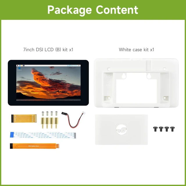 Alt view image 2 of 7 - Waveshare 7inch Capacitive Touch Display, Compatible with Raspberry Pi 5/4B/3B/Zero/Zero W/Zero 2W/Pico/Pico W/Pico WH, DSI Interface, IPS Screen, 800×480, 5-Point Touch, with White Case