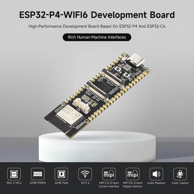 Alt view image 3 of 7 - Waveshare ESP32-P4-WIFI6 High-Performance Development Board, Based On ESP32-P4 and ESP32-C6, Supports Wi-Fi 6 and Bluetooth 5/BLE, Board Only