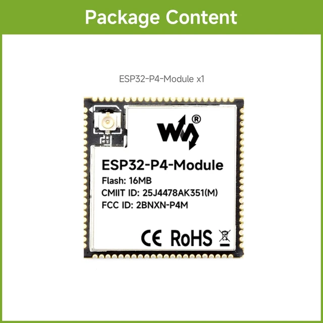 Alt view image 2 of 6 - Waveshare ESP32-P4-Module Core Board, Based On ESP32-P4 and ESP32-C6 Dual-Chip Design, Supports 2.4GHz Wi-Fi and Bluetooth 5.3