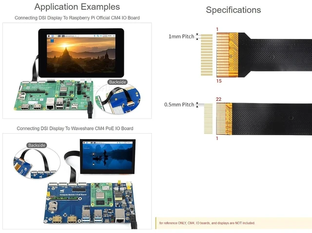 Alt view image 4 of 4 - waveshare 2PCS DSI FFC Flexible Flat Cable 15cm 22Pin to 15Pin