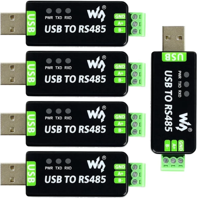 Main image of waveshare 5PCS Industrial USB to RS485 Converter with Original FT232RL and SP485EEN Embedded Protection Circuits for Industrial Control Equipments and/or Applications