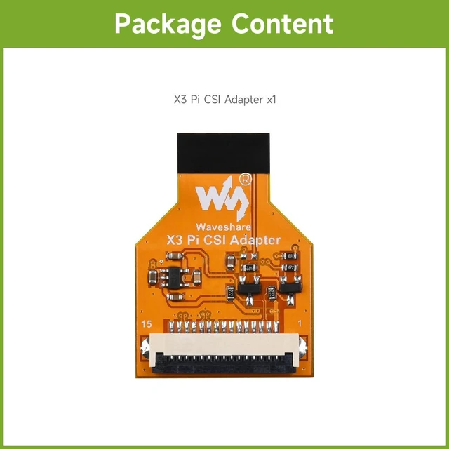 Alt view image 2 of 5 - Waveshare CSI Adapter for RDK X3 Development Board, 24PIN to 15PIN CSI Adapter Board
