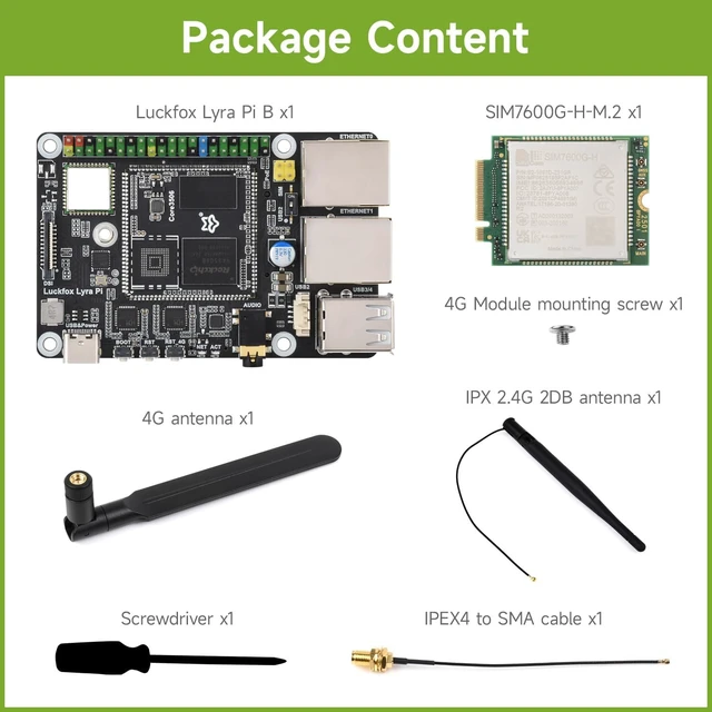 Alt view image 2 of 7 - Waveshare Luckfox Lyra Pi Linux Micro Development Board, Based On Luckfox Core3506 Core Board, Integrates Triple-core ARM Cortex-A7 and ARM Cortex-M0 Processors, with Wireless, Including 4G Module