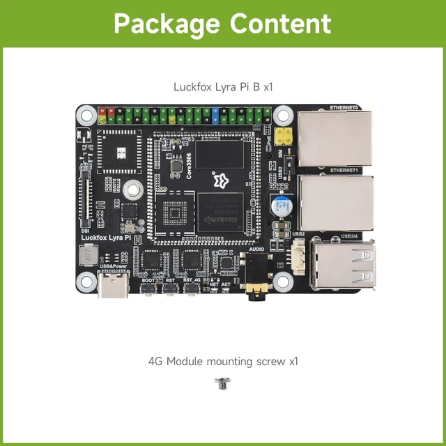 Alt view image 2 of 7 - Waveshare Luckfox Lyra Pi Linux Micro Development Board, Based On Luckfox Core3506 Core Board, Integrates Triple-core ARM Cortex-A7 and ARM Cortex-M0 Processors