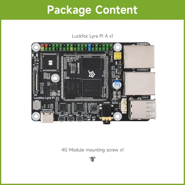 Alt view image 2 of 7 - Waveshare Luckfox Lyra Pi Linux Micro Development Board, Based On Luckfox Core3506 Core Board, Integrates Triple-core ARM Cortex-A7 and ARM Cortex-M0 Processors, with 8GB eMMC