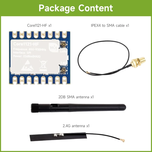 Alt view image 2 of 7 - Waveshare Core1121 HF Dual-Band LoRa Module, Based on Low-Power LR1121 Transceiver, Suitable for Sub-GHz and 2.4GHz Frequency Bands