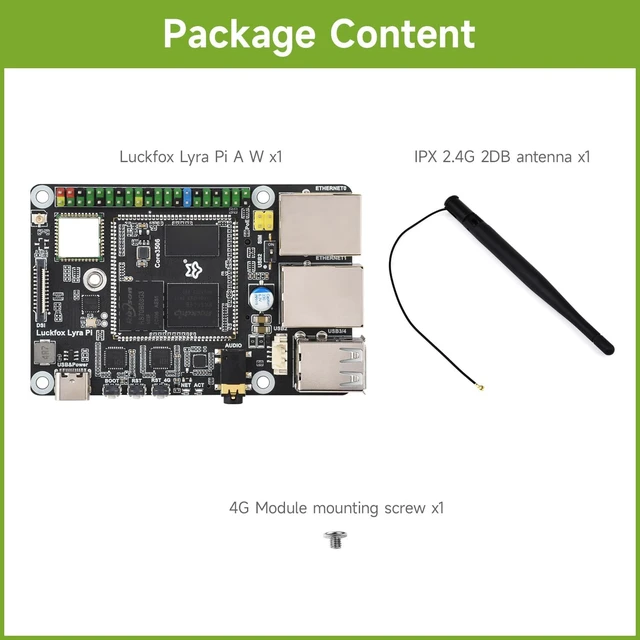 Alt view image 2 of 7 - Waveshare Luckfox Lyra Pi Linux Micro Development Board, Based On Luckfox Core3506 Core Board, Integrates Triple-core ARM Cortex-A7 and ARM Cortex-M0 Processors, with 8GB eMMC, with Wireless
