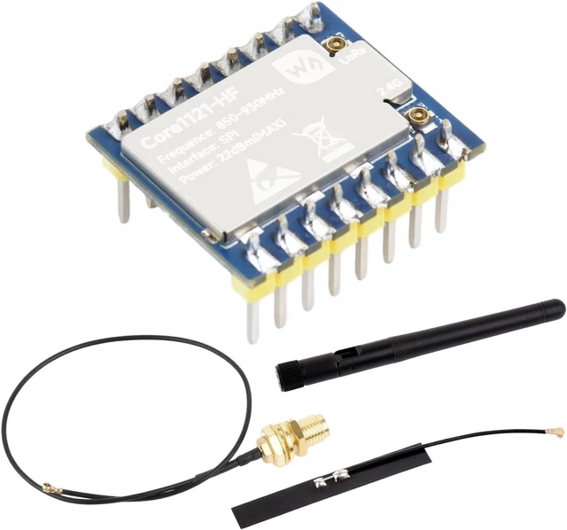 Main image of Waveshare Core1121 HF Dual-Band LoRa Module, Based on Low-Power LR1121 Transceiver, Suitable for Sub-GHz and 2.4GHz Frequency Bands, with Pre-soldered Header
