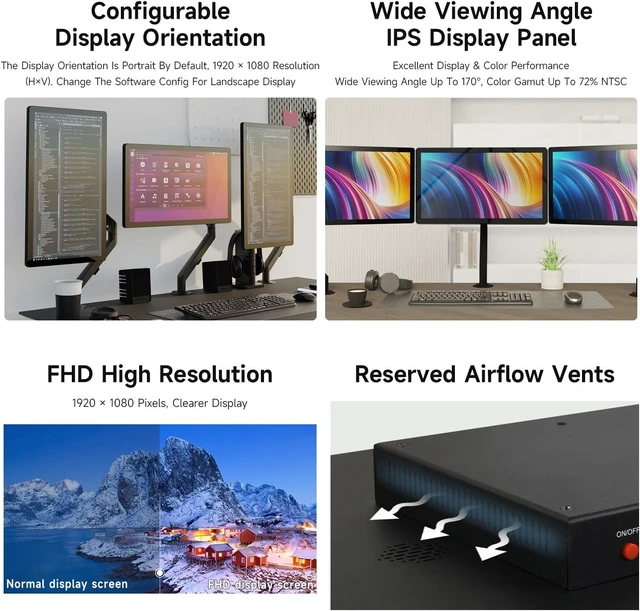 Alt view image 5 of 7 - waveshare 21.5inch Capacitive Touch Monitor, 1080×1920 Full HD, Compatible with Raspberry Pi/Jetson Nano/PC-Monitor+ CMPI4102008