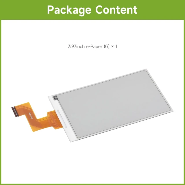 Alt view image 2 of 7 - Waveshare 3.97inch E-Paper Display, E-Ink Display, 800 × 480 Pixels, Red/Yellow/Black/White, SPI Interface, Standard Raspberry Pi 40PIN GPIO Header, Raw Display, Without Driver Board