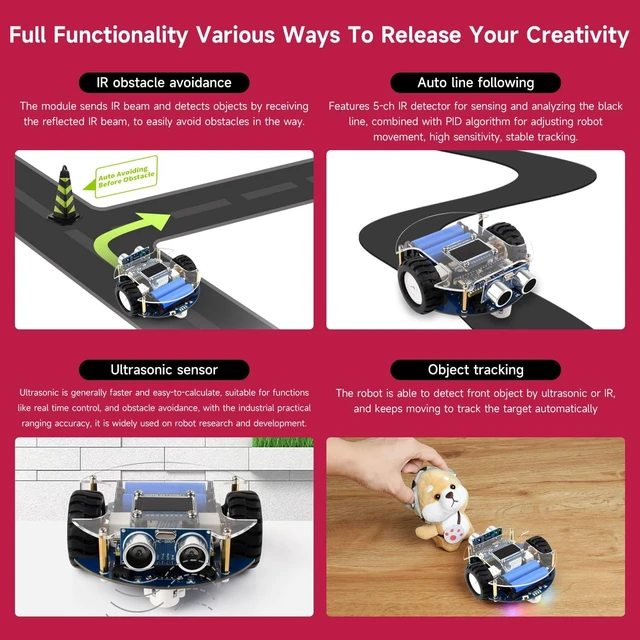Alt view image 7 of 7 - Waveshare Pico2Go Mobile Robot, Compatible with Raspberry Pi Pico Series Board, Based On RP2350-Plus, Self Driving, Remote Control, Includes RP2350-Plus Control Board