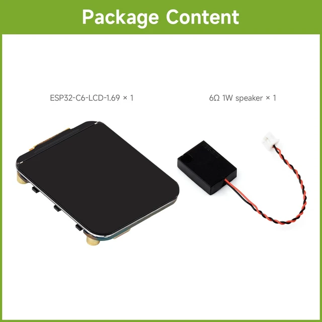 Alt view image 2 of 7 - Waveshare ESP32-C6 1.69inch LCD Development Board, 240×280 Pixels, Supports Wi-Fi 6 / BLE 5, 160MHz RISC-V Processor, AI Speech, ESP32 with Display, No Touch Function