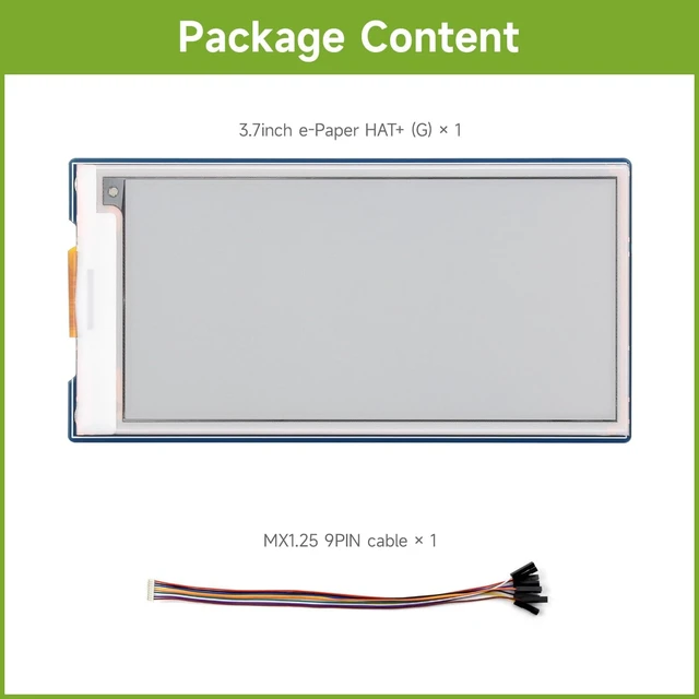 Alt view image 2 of 7 - Waveshare 3.5inch E-Paper Display (G), Compatible with Raspberry Pi 5/4B/3B/CM3/3+/4, E-Ink Display, 384 × 184 Pixels, Red/Yellow/Black/White, SPI Interface