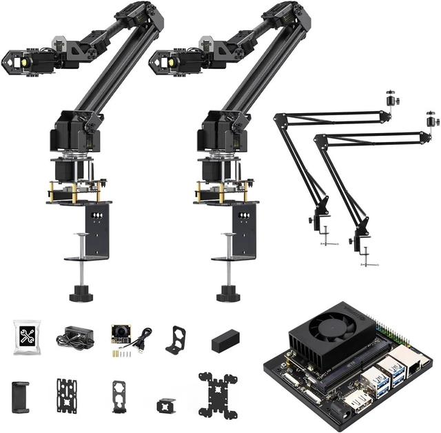 Main image of Waveshare 5 + 1 DOF High-Torque Serial Bus Servo Dual Robotic Arm AI Kit, Supports Hugging Face LeRobot AI, ESP32, 2-DOF Wrist Joint, 5X All-Metal ST3235 Servos, with Jetson Orin NX 8GB Kit