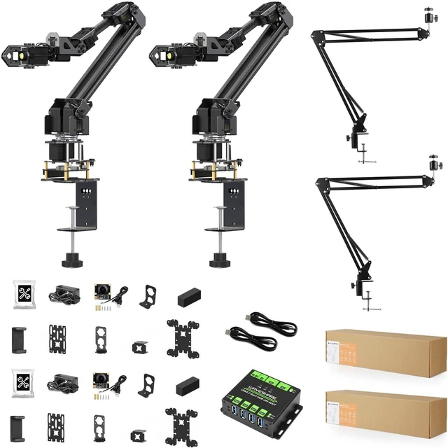 Main image of Waveshare 5 + 1 DOF High-Torque Serial Bus Servo Dual Robotic Arm AI Kit, Supports Hugging Face LeRobot AI Robotic Project, ESP32, 2-DOF Wrist Joint, Flexible Expansion, Wireless Control
