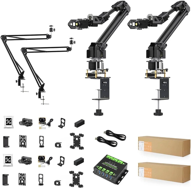 Main image of Waveshare 5 + 1 DOF High-Torque Serial Bus Servo Dual Robotic Arm AI Kit, Supports Hugging Face LeRobot AI, ESP32, 2-DOF Wrist Joint, Flexible Expansion, Wireless Control, 5X All-Metal ST3235 Servos