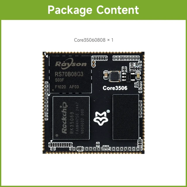 Alt view image 2 of 6 - Waveshare Luckfox Core3506 Core Board Based On Rockchip RK3506B Chip, Onboard 512MB DDRL3, Integrates Triple-core ARM Cortex-A7 and ARM Cortex-M0 Processors, with 8GB eMMC