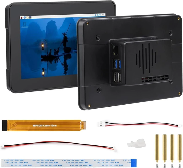 Main image of waveshare 7inch DSI Capacitive Touch Display, 1280×720 Pixels, IPS Panel, Optical Bonding Toughened Glass Panel, 10-Point Touch, Anti-Fingerprint Process, with Protective Case