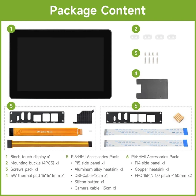 Alt view image 2 of 7 - Waveshare Industrial HMI All-in-one Touch Display, Compatible with Raspberry Pi, 8inch Screen Monitor, Dual 4K HDMI Output, 10-Point Touch