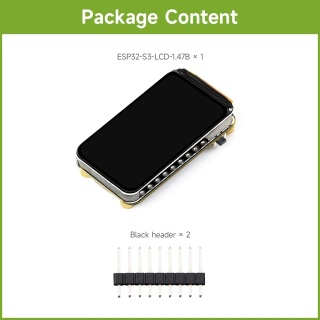 Alt view image 2 of 6 - Waveshare ESP32-S3 1.47inch LCD Display Development Board, 172×320 Resolution, 262K Display Color, Supports 2.4GHz Wi-Fi/BLE 5, 240MHz LX7 Dual-core Processor, ESP32 with Display