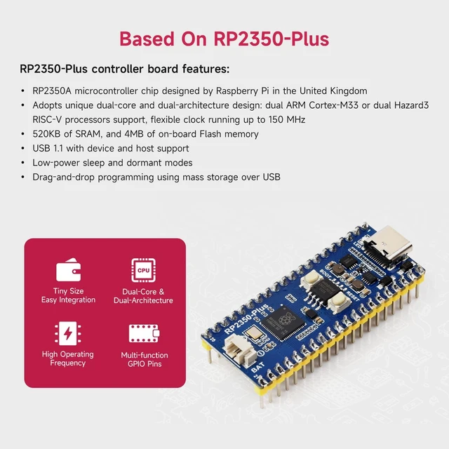 Alt view image 4 of 7 - Waveshare Pico2Go Mobile Robot, Compatible with Raspberry Pi Pico Series Board, Based On RP2350-Plus, Self Driving, Remote Control, Includes RP2350-Plus Control Board