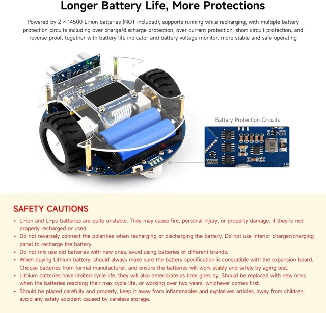 Alt view image 6 of 7 - Waveshare Pico2Go Mobile Robot, Compatible with Raspberry Pi Pico Series Board, Based On RP2350-Plus, Self Driving, Remote Control, Includes RP2350-Plus Control Board