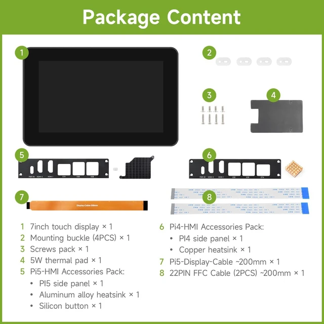 Alt view image 2 of 7 - Waveshare 7inch 720 × 1280 Industrial HMI Touch Display, Compatible with Raspberry Pi 4 and Pi 5, Dual 4K HDMI Output, 10-Point Touch, Optical Bonding, Aluminum Alloy Case for Heat Dissipation