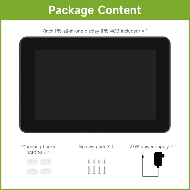 Alt view image 2 of 7 - waveshare 7inch 720 × 1280 Industrial HMI Pi4 All-in-one Touch Display, Built-in Raspberry Pi 5-4GB, Dual 4K HDMI Output, 10-Point Touch, Optical Bonding, Aluminum Alloy Case for Heat Dissipation