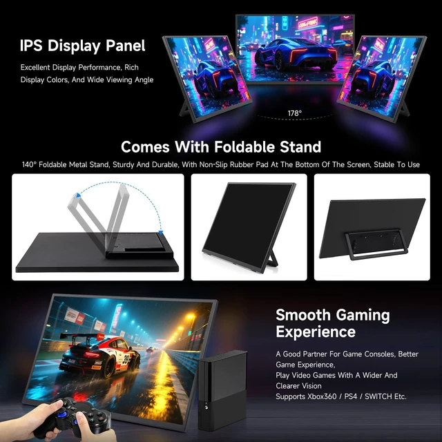 Alt view image 7 of 7 - Wavesahre Luckfox 18.5inch 4K Portable Monitor with Stand, Compatible with Raspberry Pi OS/Ubuntu/Kali/WIN10 loT, 3840 × 2160, 60Hz Refresh Rate, 178° Viewing Angle, IPS Screen, No Touch