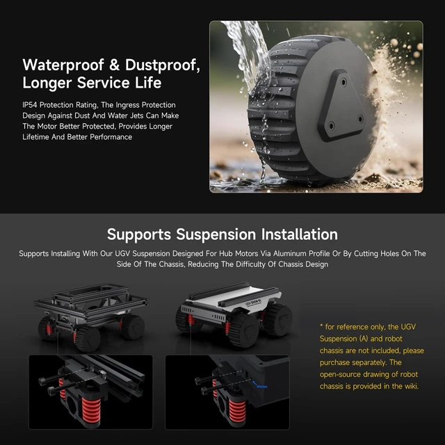 Alt view image 7 of 7 - Waveshare DDSM315 Direct Drive Servo Motor, Wide Speed Range Adjustable, Low Noise, All-in-One Design, Hub Motor, Supports Suspension Installation, Suitable for RC Car Robot DIY