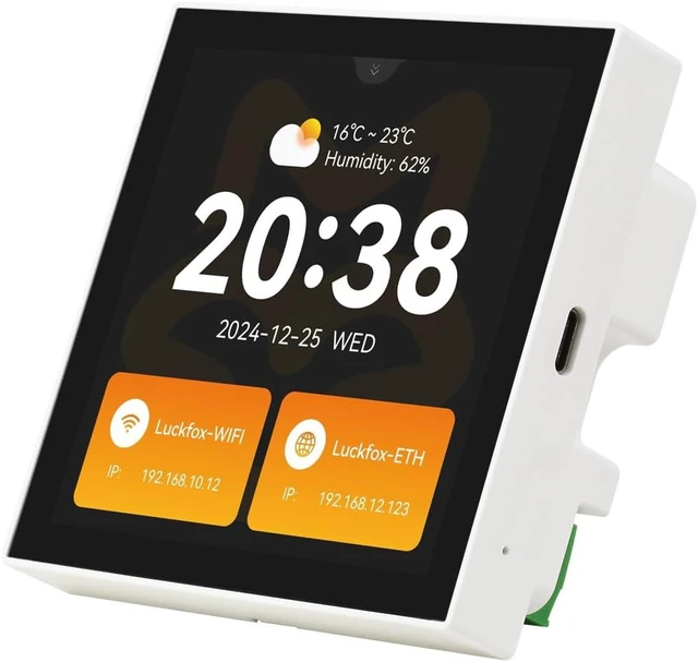 Main image of Waveshare Luckfox Core1106 Smart 86 Box Development Board, RV1106G2, 0.5/1TOPS, 128MB/256MB DDR3L, ARM Cortex-A7 32-bit, Onboard 4inch 720 × 720 Pixel Touch Display, RS485 Interface, Without Wireless