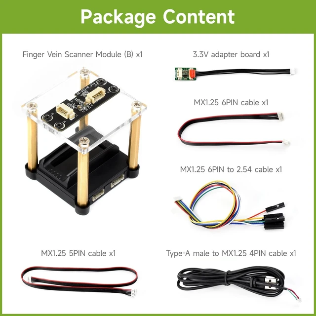 Alt view image 2 of 7 - Waveshare Thin-Type Finger Vein Recognition Module (B), Built-in Cortex Core, USB Drive-Free Adaptability, UART Communication Interface, Finger Vein Liveness Detection
