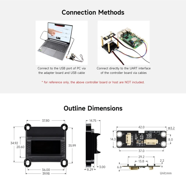 Alt view image 7 of 7 - Waveshare Thin-Type Finger Vein Recognition Module (B), Built-in Cortex Core, USB Drive-Free Adaptability, UART Communication Interface, Finger Vein Liveness Detection