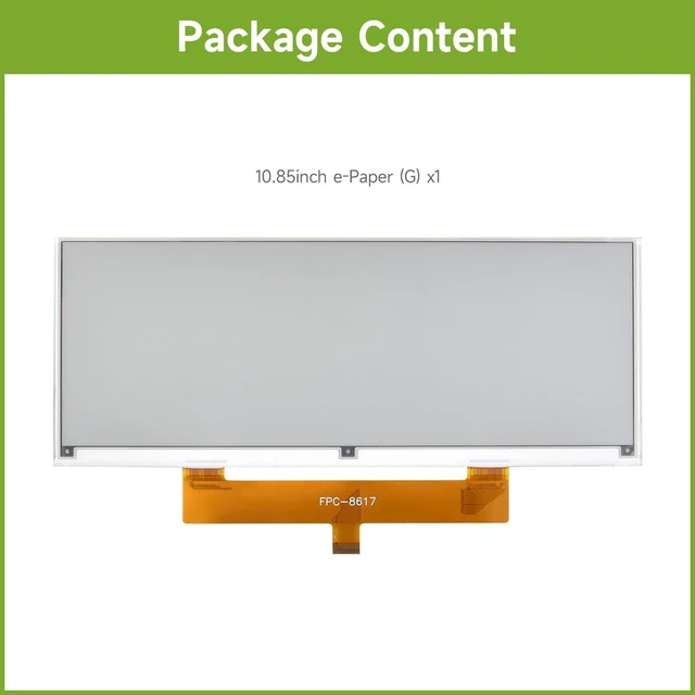 Alt view image 2 of 7 - waveshare 10.85inch e-Paper Display, e-Ink Display, 1360x480, Red/Yellow/Black/White, SPI Interface, E-Paper Only, Without Driver Board