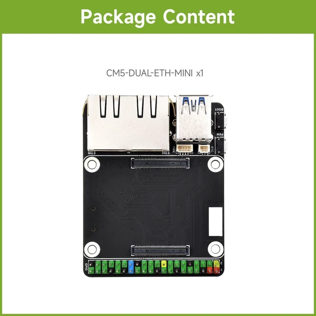 Alt view image 2 of 7 - Waveshare Mini Dual Giga-bit Ethernet Base Board, Mini-Computer Kit, Compatible with Raspberry Pi Compute Module 5 (NOT Included), for All Variants of CM5, Board Only