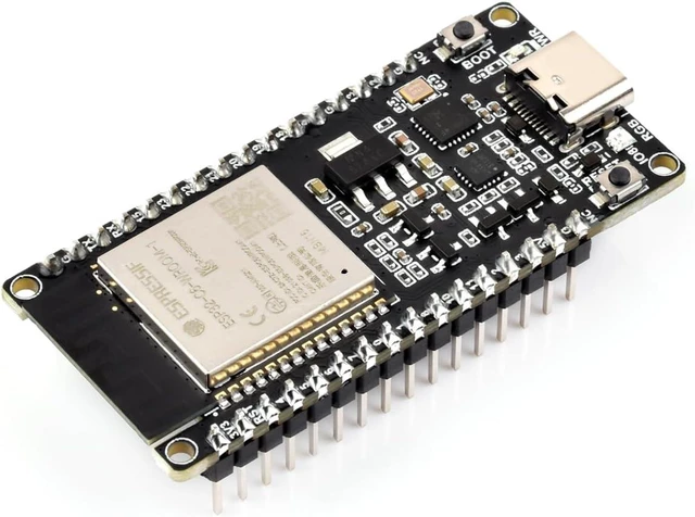 Main image of Waveshare ESP32-C6 Microcontroller, WiFi 6 Development Board, 160MHz Single-core Processor, ESP32-C6-WROOM-1-NX Series Module, Supports USB and UART Development,16MB Flash, with Pinheader
