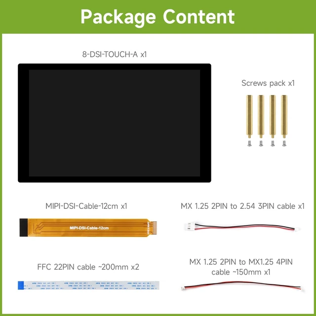 Alt view image 2 of 7 - Waveshare 8inch DSI Capacitive Touch Display, Compatible with Raspberry Pi 5/4B/3B/CM3/3+/4, 800×1280, IPS Panel, Optical Bonding Toughened Glass Panel, 10-Point Touch