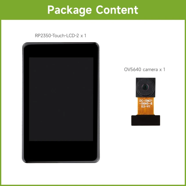 Alt view image 2 of 7 - Waveshare RP2350 2inch Capacitive Touch Display Development Board,240×320 Pixels, IPS Panel, 262K Color, Onboard Camera Interface, with OV5640 Camera Module