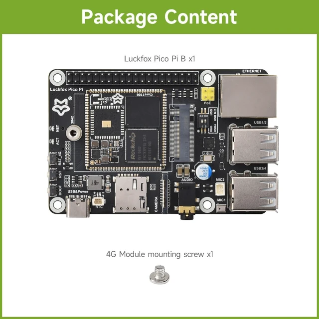 Alt view image 2 of 7 - Luckfox Pico Pi Linux Micro Dev Board,Core1106, 8GB eMMC, Intelligent Encoding Support, Built-in ISP3.2, Up to 5MP Image Processing