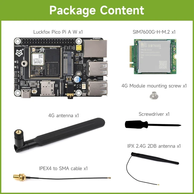 Alt view image 2 of 7 - Waveshare Luckfox Pico Pi Linux Micro Dev Board, Core1106, 8GB eMMC, Intelligent Encoding Support, Built-in ISP3.2, Up to 5MP Image Processing, with 4G Module and Wireless, RV1106G3