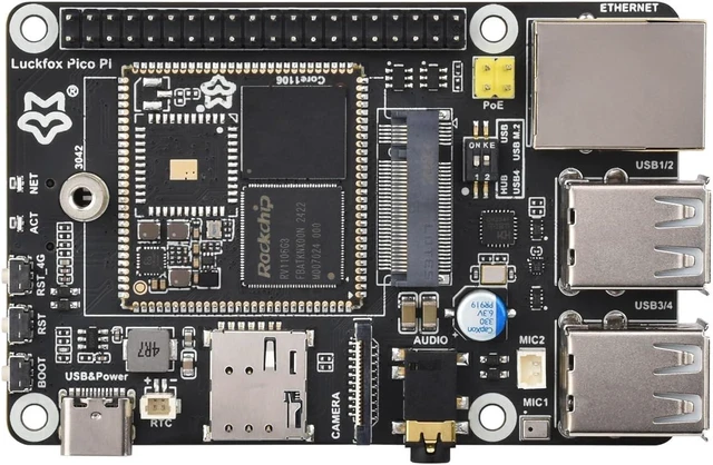 Main image of Waveshare Luckfox Pico Pi Linux Micro Dev Board,Core1106, 8GB eMMC, Intelligent Encoding Support, Built-in ISP3.2, Up to 5MP Image Processing, RV1106G3