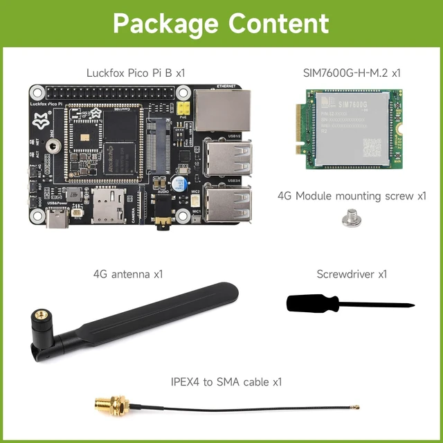 Alt view image 2 of 7 - Waveshare Luckfox Pico Pi Linux Micro Dev Board,Core1106, 8GB eMMC, Intelligent Encoding Support, Built-in ISP3.2, Up to 5MP Image Processing, with 4G Module, RV1106G2