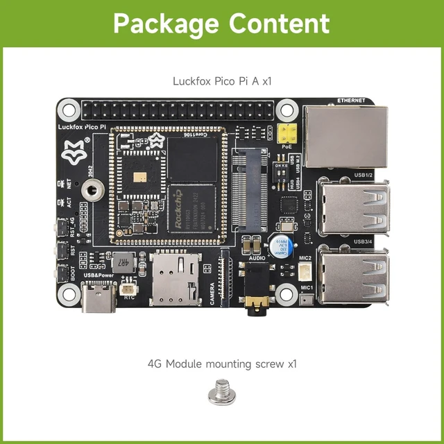 Alt view image 2 of 7 - Waveshare Luckfox Pico Pi Linux Micro Dev Board,Core1106, 8GB eMMC, Intelligent Encoding Support, Built-in ISP3.2, Up to 5MP Image Processing, RV1106G3