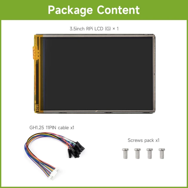 Alt view image 2 of 7 - waveshare 3.5inch Resistive Touch Display, Compatible with Raspberry Pi 5/4B/3B, Pi Pico, IPS Panel, 320×480, Immersion Gold Process, 262K Color