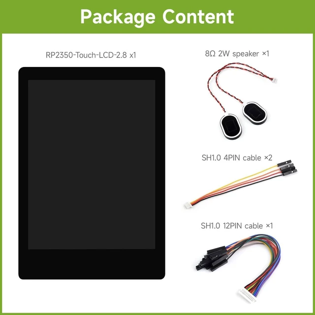 Alt view image 2 of 7 - Waveshare RP2350 2.8inch Capacitive Touch Display Development Board, 240×320, IPS Panel, 5-Point Touch, SPI Interface, Accelerometer & Gyroscope Sensor