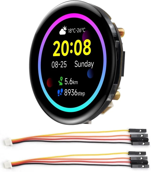 Main image of Waveshare RP2350 1.43inch AMOLED Display Development Board, 466×466, SPI Interface Round Display, Onboard Accelerometer and Gyroscope Sensor, RTC Chip
