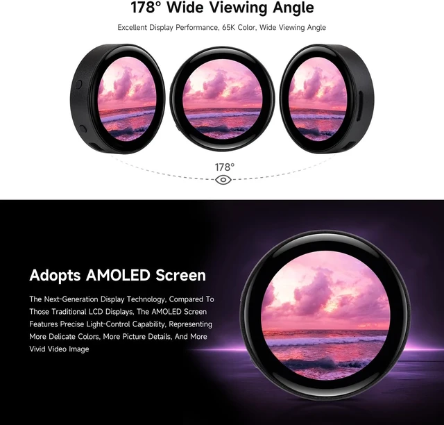 Alt view image 6 of 7 - Waveshare RP2350 1.43inch AMOLED Display Development Board, 466×466, SPI Interface Round Display, Onboard Accelerometer and Gyroscope Sensor, RTC Chip