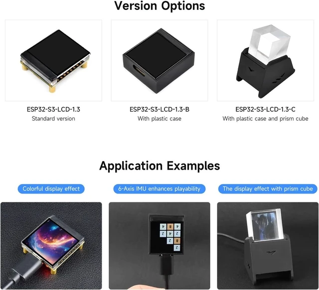 Alt view image 4 of 6 - Waveshare ESP32-S3 1.3inch Display Development Board, 240x240 Pixels, ST7789V2 Driver, 6-axis IMU, 262K Colors, SPI Comm, 90° Hardware Rotation Support